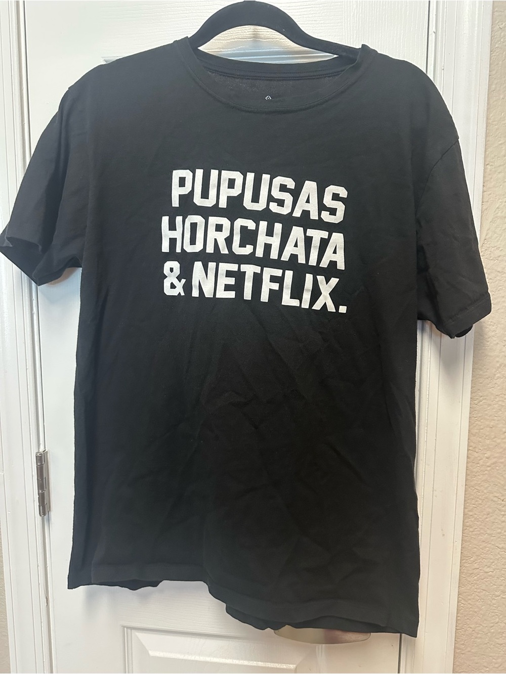Pupusas Horchata & Netflix Black Graphic Tee